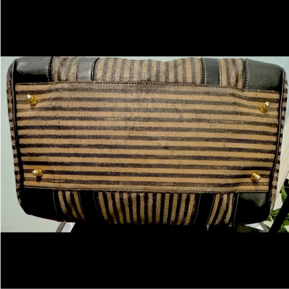 ❤️👝Vintage Fendi Pequin Stripe Brown Bag - Picture 7 of 7